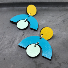 Load image into Gallery viewer, Arch Geo Statement Earrings in Turquoise
