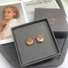 Load image into Gallery viewer, Rose Gold Pentagon Studs
