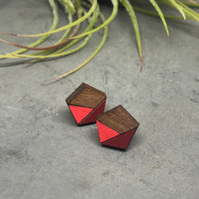 Load image into Gallery viewer, Red Pentagon Studs
