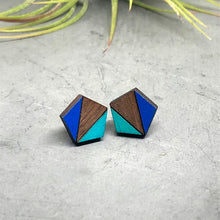 Load image into Gallery viewer, Blue &amp; Turquoise Pentagon Studs V
