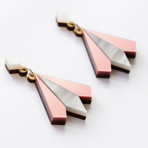 Aurora geometric statement earrings in rose gold