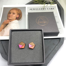 Load image into Gallery viewer, Pink Pentagon Studs V
