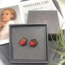 Load image into Gallery viewer, Red Pentagon Studs
