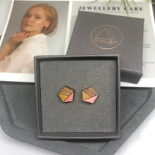Load image into Gallery viewer, Rose Gold Pentagon Studs
