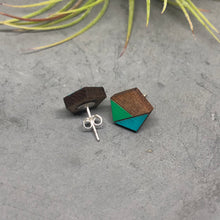 Load image into Gallery viewer, Turquoise Pentagon Studs

