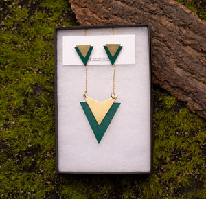 Forest Green Arrow Necklace