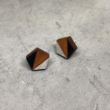 Load image into Gallery viewer, Black &amp; Silver Pentagon Studs V
