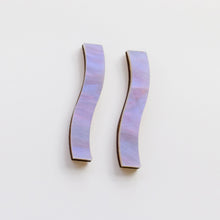 Load image into Gallery viewer, Aurora minimalist long studs in iridescent
