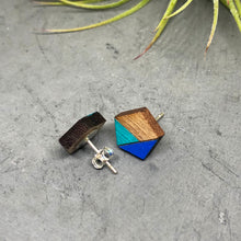 Load image into Gallery viewer, Blue &amp; Turquoise Pentagon Studs
